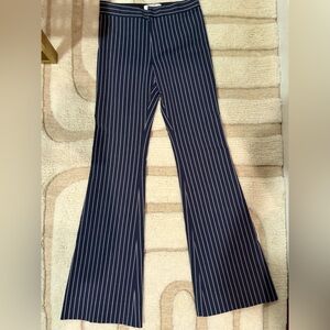 10 Crosby Derek Lam Navy and White Striped Trousers